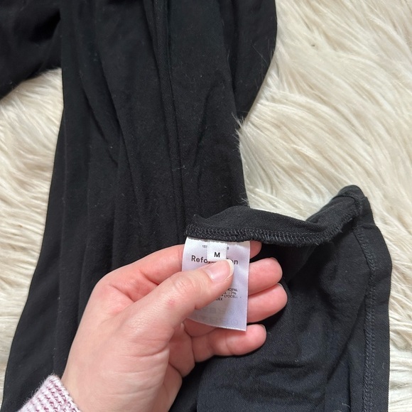 REFORMATION Doria Dress In Black - Picture 7 of 7